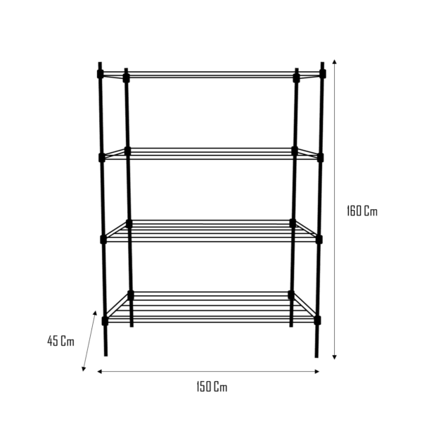 Estanteria Microcromada 4 Niveles 150x45x160 cm - Kitchenette 2