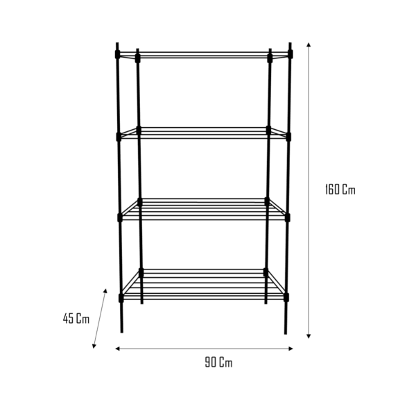 Estanteria Microcromada 4 Niveles 90X45X160 cm - Kitchenette 2