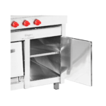 Cocina 6Q 18cm, horno 58x65cm y Calienta Platos Acero Inox GLP - Ticgas 3