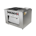 Cocina Industrial 4Q 18cm, horno 65x65cm y Plancha 34x68cm Acero Inoxidable GLP - Cousiño 1