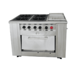 Cocina Industrial 4Q 18cm, horno 65x65cm y Plancha 34x68cm Acero Inoxidable GLP - Cousiño 2