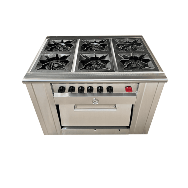 Cocina Industrial 6Q 18cm, horno 65x65cm Acero Inoxidable GLP - Cousiño 2