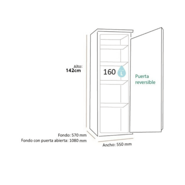 Congelador Vertical 182 Lts 6 Cajones Blanco - Bozzo 3