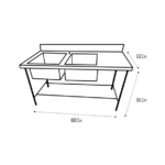 Lavafondo 2 Dep Sec Der 200X66X85Cm - Bozzo 2