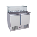 Saladette 2 Puertas Cúpula de Vidrio Cubierta de Mármol 5 Depósitos 90 Cm - Bozzo 1