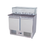 Saladette 2 Puertas Cúpula de Vidrio Cubierta de Mármol 5 Depósitos 90 Cm - Bozzo 2