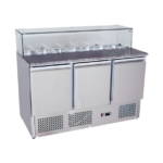 Saladette 3 Puertas Cúpula de Vidrio Cubierta de Mármol 7 Depósitos 140 Cm - Bozzo 1