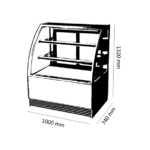 Vitrina Pastelera Curva 1 metro Bozzo 4