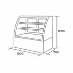Vitrina Pastelera Curva 1.5 mts - Maigas 2