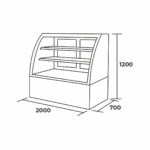 Vitrina Pastelera Curva 2 mts - Maigas 2