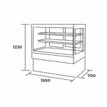Vitrina Pastelera Recta 1.5 mts - Maigas 2