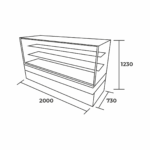Vitrina Pastelera Recta 2 mts - Maigas 2