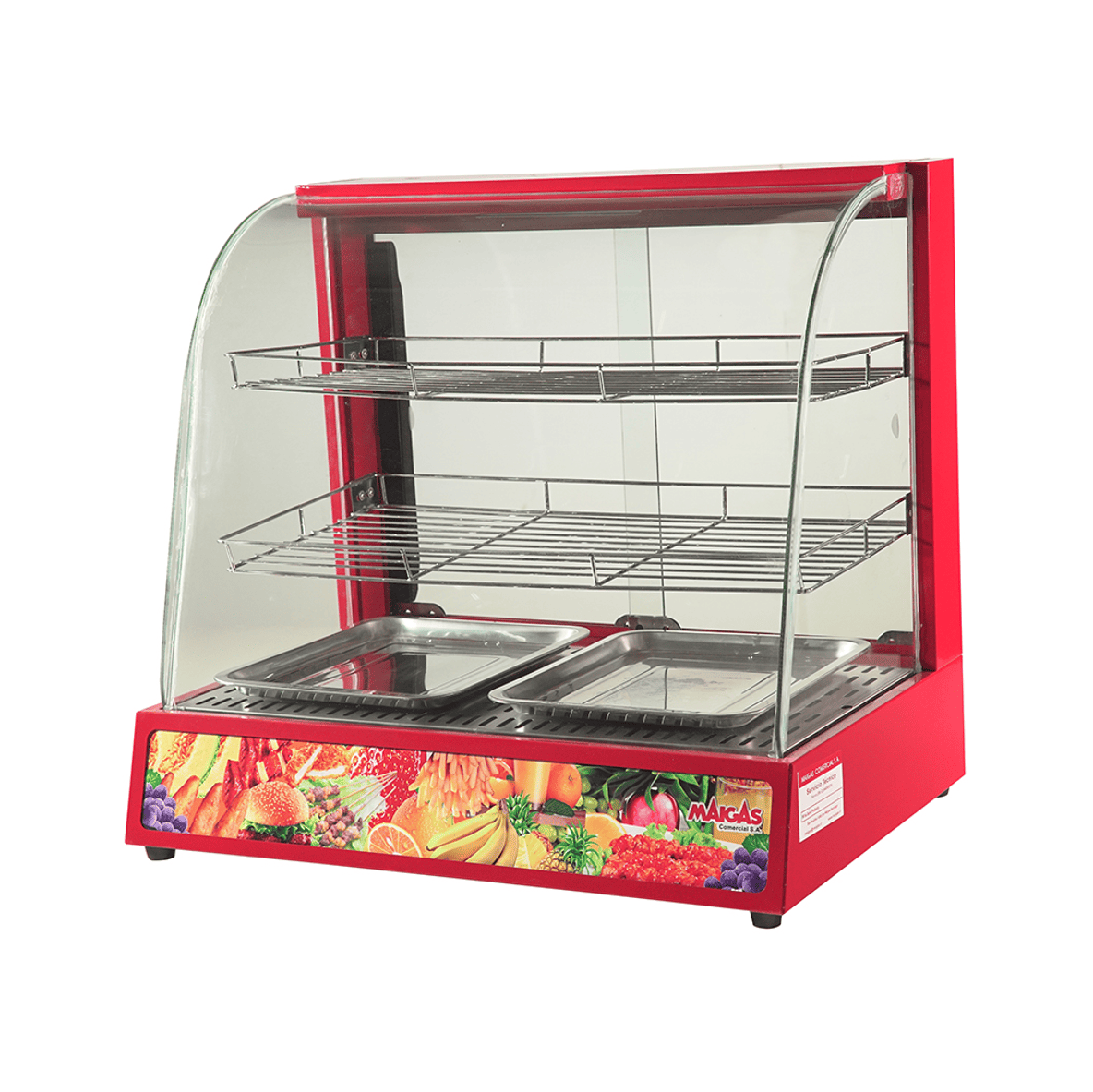 Vitrina de calor 2 bandejas roja Maigas 1 Vitrina de calor 2 bandejas roja Maigas 1