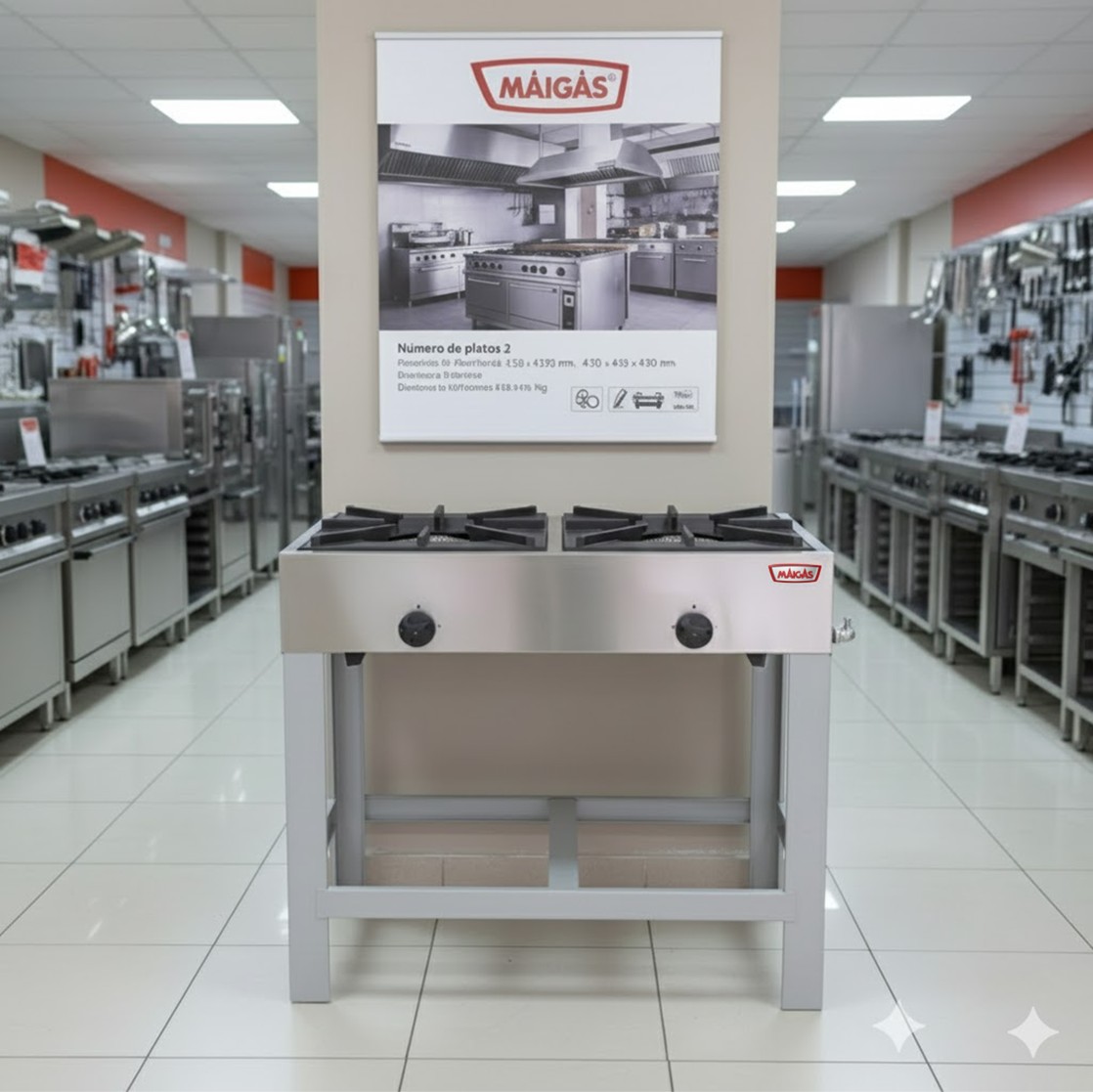 Anafe 2Q 18cm Acero Inoxidable GLP - Maigas 5