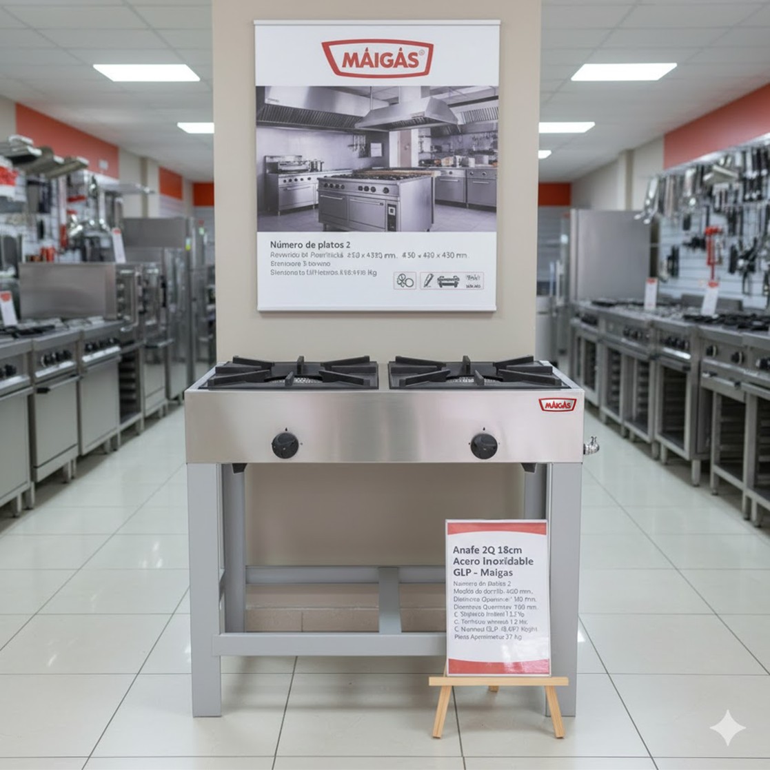 Anafe 2Q 18cm Acero Inoxidable GLP - Maigas 6