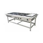 Anafe 8Q 14cm con Plancha 35x77cm Acero Inoxidable GLP - Maigas 1