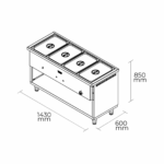 Baño María Modular 4 Dep A Gas Licuado - Maigas 4