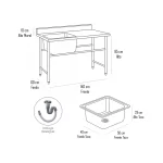 Lavafondo 1 Dep SecDer 140x60x85 cm - Maigas 4