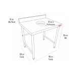 Meson de Desconche Mural 90x60x85cm 100% Acero Inox - Maigas 03