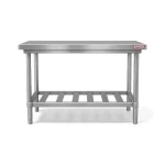 Meson de Trabajo Central 120x60x85cm con Rejilla Inferior 100% Acero Inox - Maigas 2