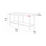 Meson de Trabajo Mural 190x60x85cm 100% Acero Inox - Maigas 4