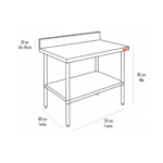Meson de Trabajo Mural 90x60x85cm 100% Acero Inox - Maigas 4