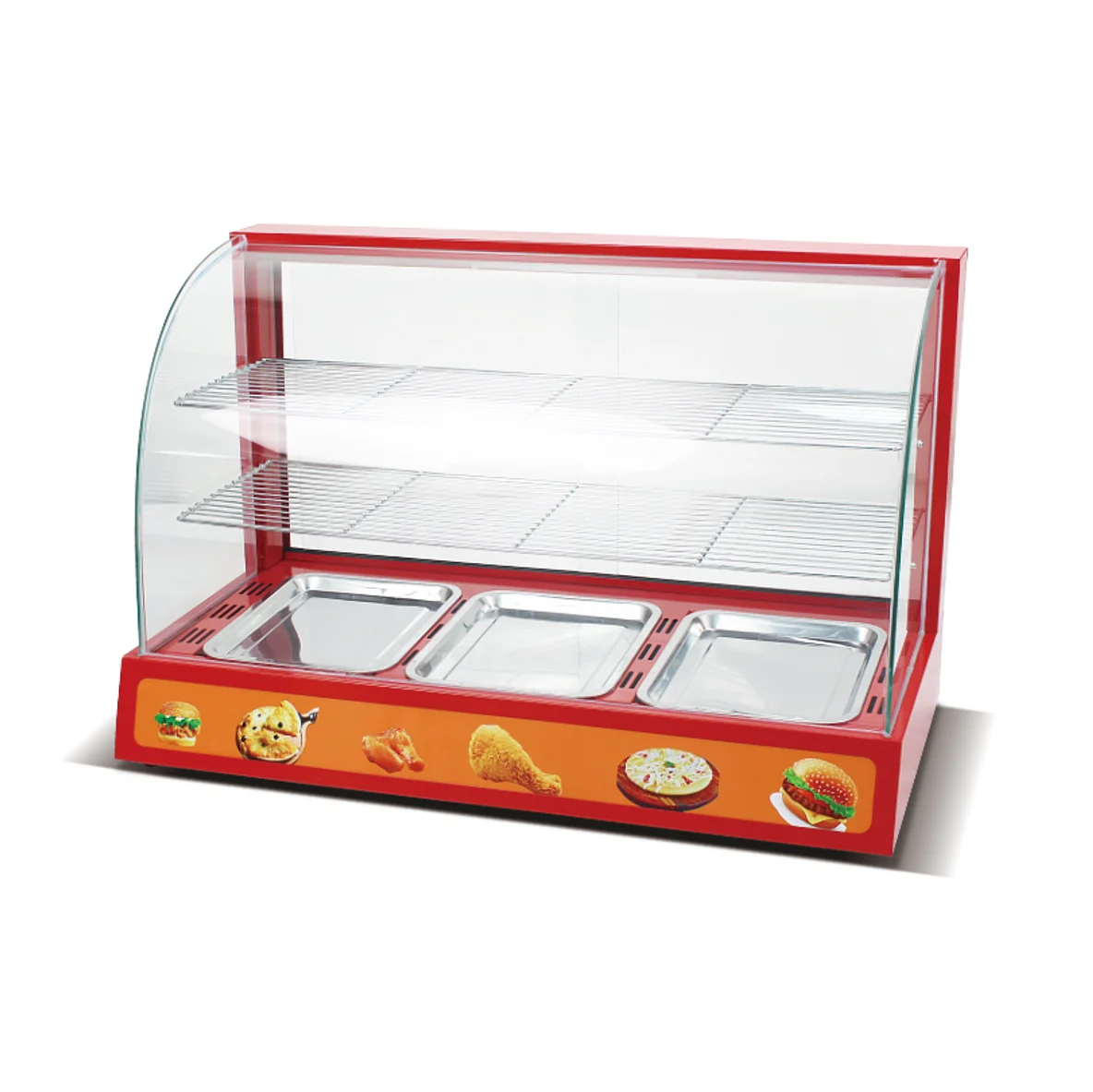 Vitrina de Calor 3 Bandejas Roja - Bozzo 6 Vitrina de Calor 3 Bandejas Roja - Bozzo 6