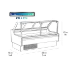 Vitrina Carnicera 3 mts Vidrio Recto - Bozzo 4